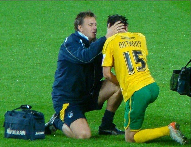 Photo of respected physio Phil Kite (ex-Bristol Rovers), generously made available under creative commons licence by Jon Candy.