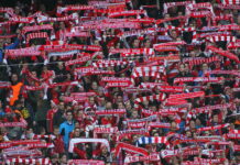 bayern munich fans scarves and flags