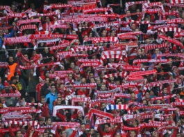 bayern munich fans scarves and flags