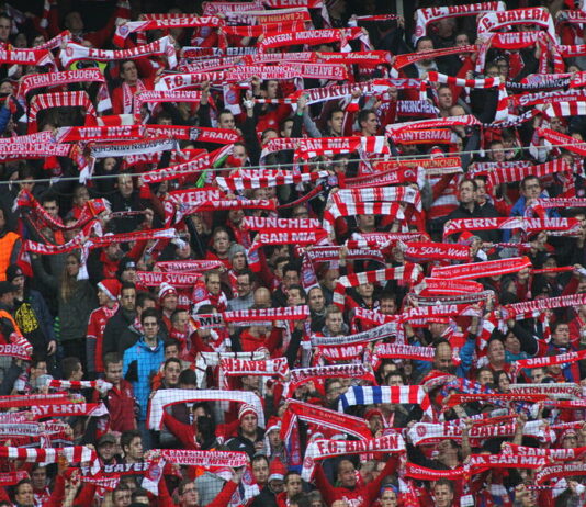 bayern munich fans scarves and flags
