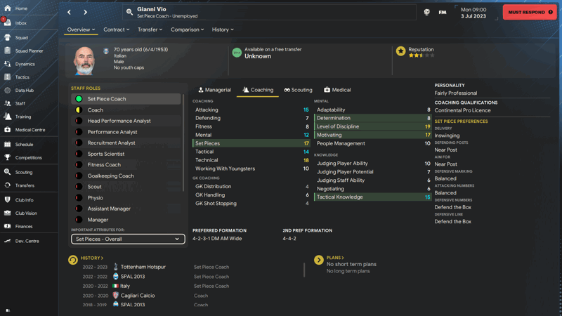gianni vio best attacking coaches fm24