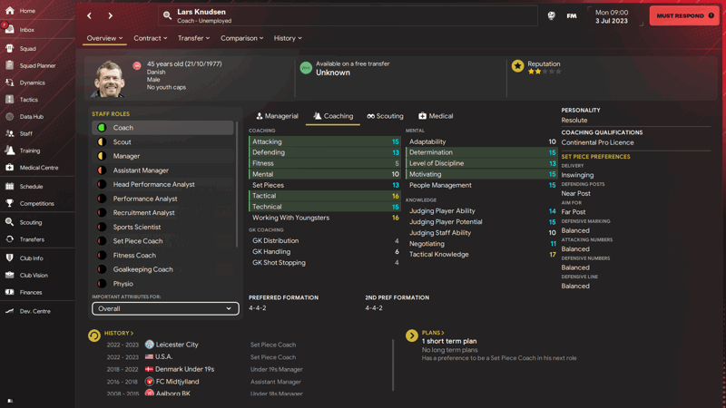 lars knudsen best attacking coaches fm24