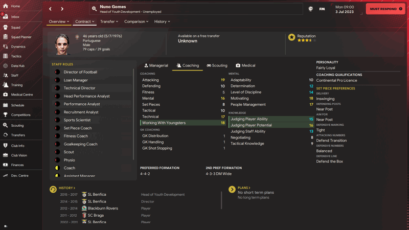 nuno gomes best attacking coaches fm24