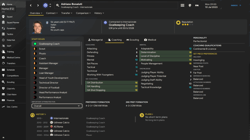 adriano bonaiuti best goalkeeping coaches fm24