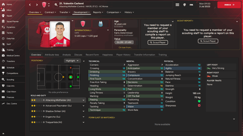 valentin carboni fm24 argentinian wonderkids