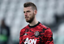 david de gea playing for manchester united in 2021
