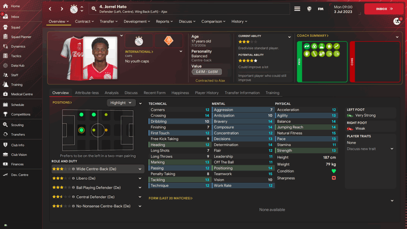 jorrel hato top dutch wonderkids in fm24