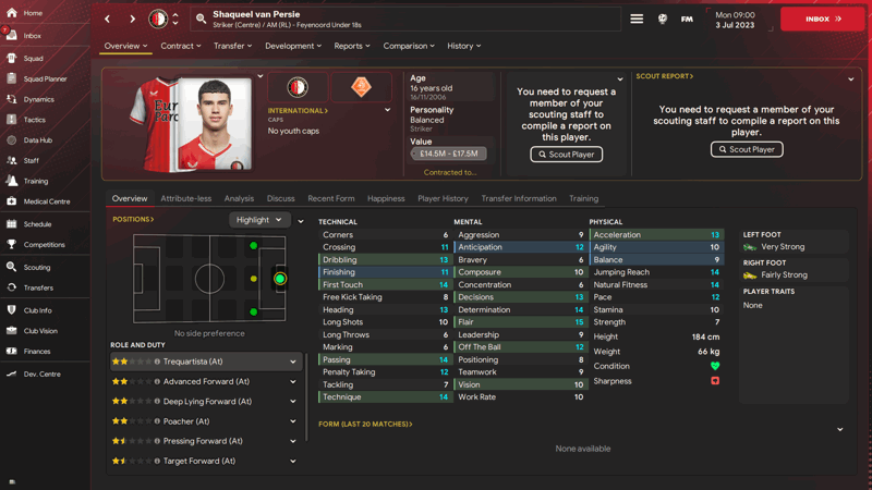 shaqueel van persie top dutch wonderkids in fm24