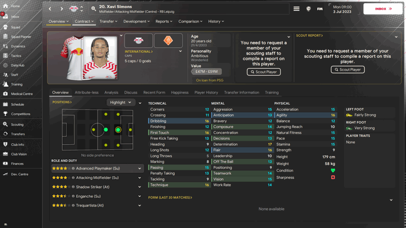 xavi simons top dutch wonderkids in fm24