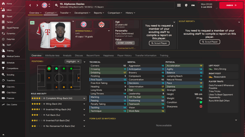 alphonso davies fm24 fastest players