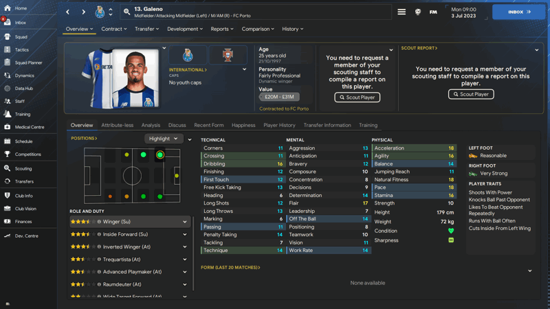 galeno fm24 fastest players