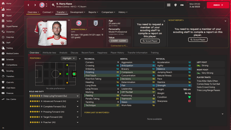 harry kane best fm24 players based on ca