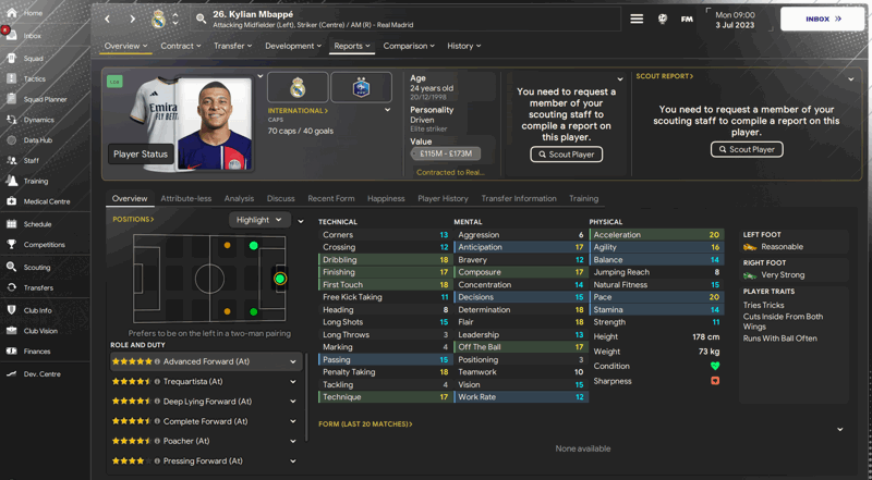 kylian mbappe fm24 fastest players