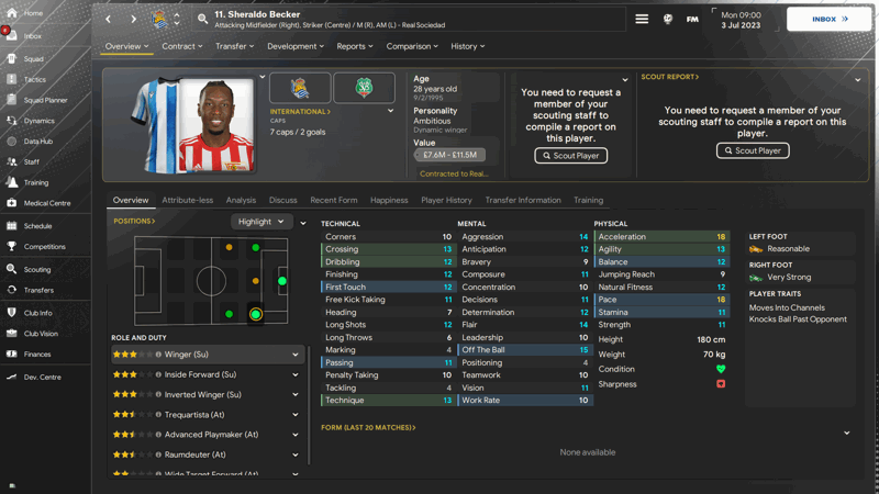sheraldo becker fm24 fastest players