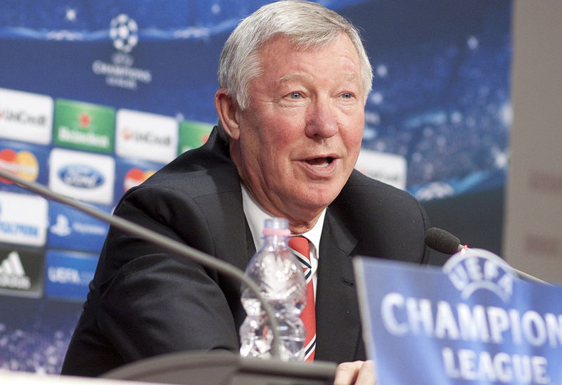 sir alex ferguson at champions league press conference 2012