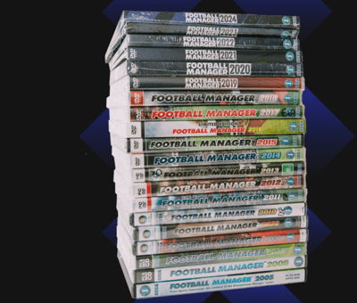 pile of all football manager games