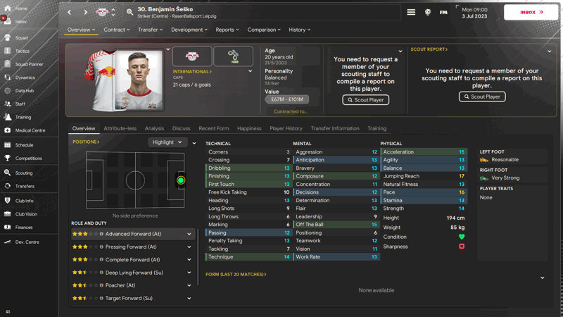 benjamin sesko best fm24 wonderkids