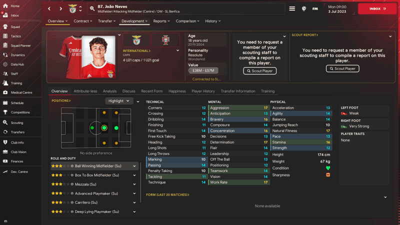 joao neves best fm24 wonderkids