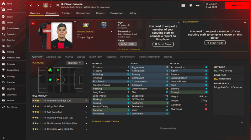 piero hincapie best fm24 wonderkids