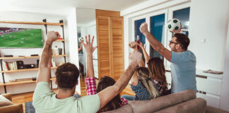 Excited Football Fans