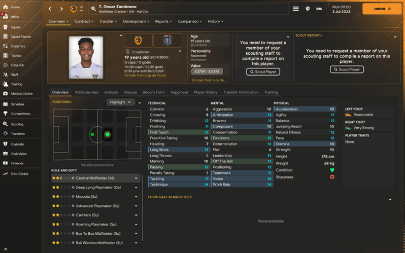 oscar zambrano fm24 profile