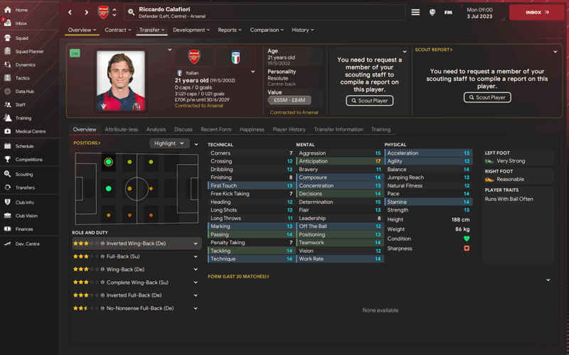 riccardo calafiori fm24 profile