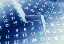 calendars piled up on top of each other dates