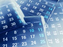 calendars piled up on top of each other dates