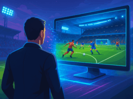 football manager game exciting graphics illustration