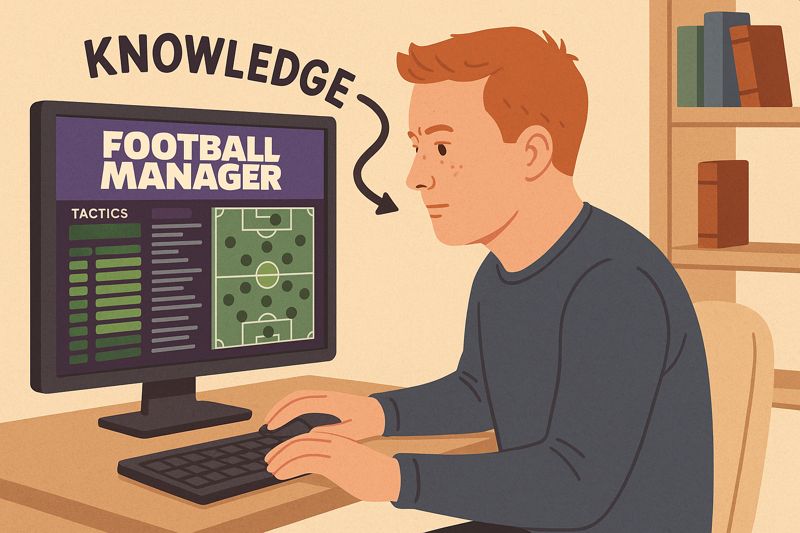 football managers gleaning knowledge from the game football manager