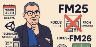 illustration showing miles jacobson and reasons why fm25 was cancelled with focus on fm26