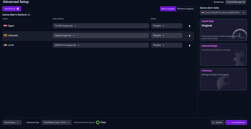 fm26 mens leagues lithuania