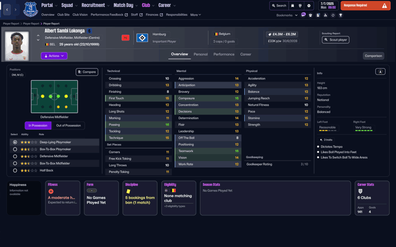 albert sambi lokonga fm26 profile