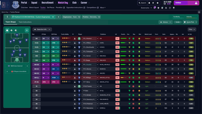 first fm26 tactic testing match day