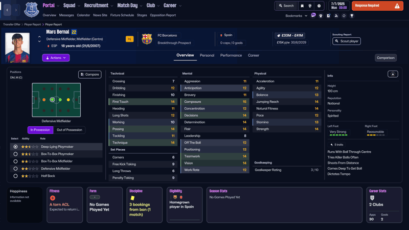 marc bernal fm26 spanish wonderkids