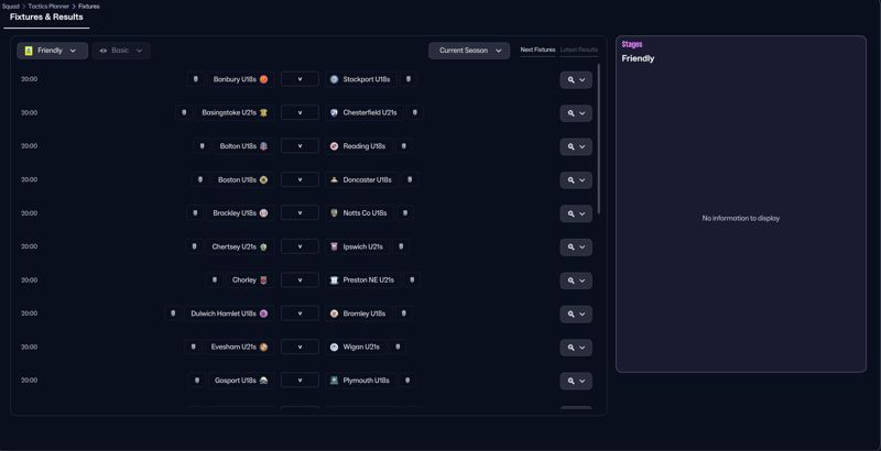 fixtures and results full screen