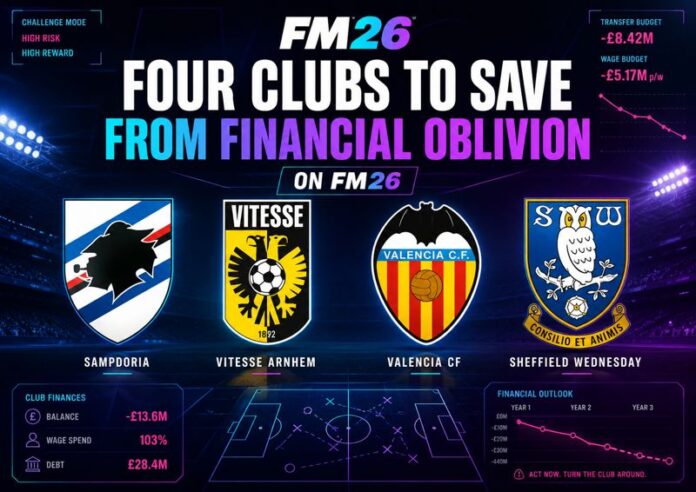 FM26 Four clubs to save from financial oblivion
