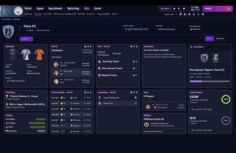 paris fc football manager